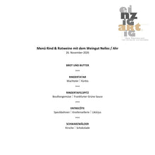 Lade das Bild in den Galerie-Viewer, Tickets für "Rind & Rotwein mit dem Weingut Nelles an der Ahr" am 26. November 2026
