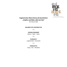 Lade das Bild in den Galerie-Viewer, Ticket für Genuss &amp; Geschichten „Hopfen und Malz, edel wie Salz“ am 08.02.2026
